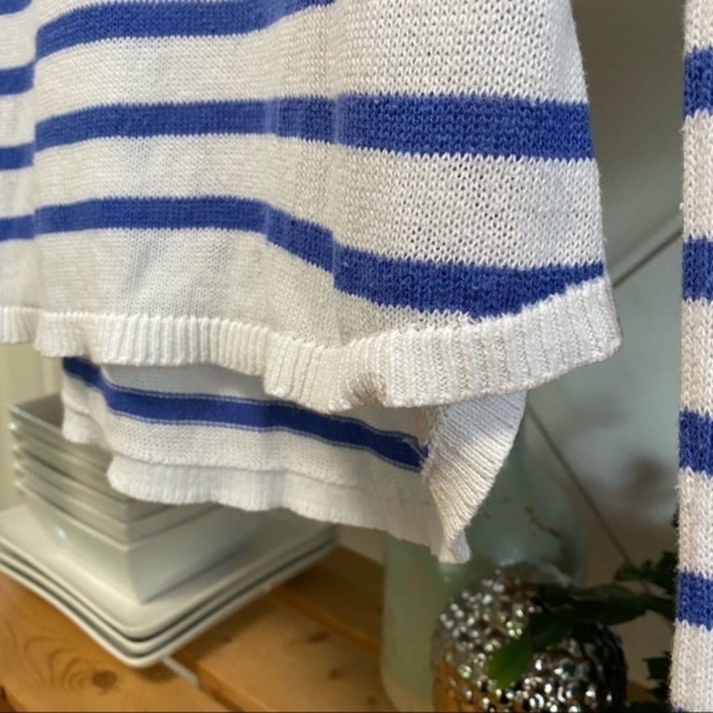 Lilly Pulitzer Blue White Striped Stasia Dolman Sleeve Knit Sweater Small - Picture 8 of 15